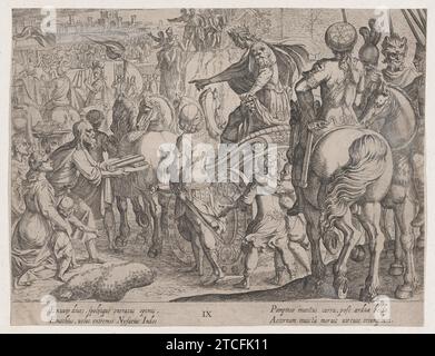 Plate 9: Alexander's Triumphal Entry into Babylon, from 'The Deeds of Alexander the Great' 1951 by Antonio Tempesta Stock Photo