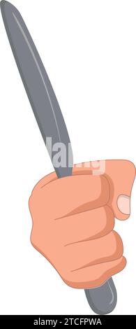 Isolated hand holding a knife icon Vector Stock Vector