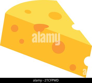 Cheese slice icon in flat style. Milk food vector illustration on ...