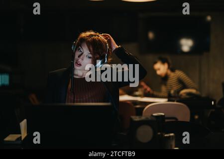 Confident businesswoman discussing marketing strategy for global expansion Stock Photo