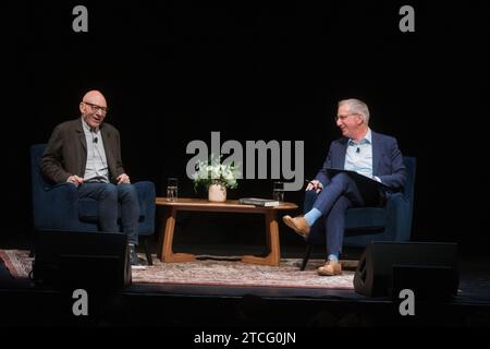 December 7, 2023: Sir Patrick Stewart speaks about his new memoir Making It So with theatre director Barry Edelstein at Balboa Theatre in San Diego, California on Thursday, December 7th, 2023. Sir Patrick Stewart is known for his roles as Sejanus, Captain Picard, and Professor Charles Xavier and is rumored to have a role in the upcoming Deadpool 3 movie with Ryan Reynolds and Hugh Jackman as well as Avengers: Secret Wars (Credit Image: © Rishi Deka/ZUMA Press Wire) EDITORIAL USAGE ONLY! Not for Commercial USAGE! Stock Photo