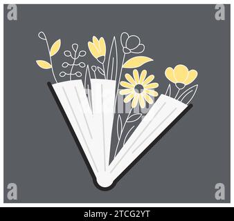 Book with flowers Stock Vector