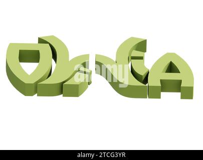 Logo Symbol 3D Name Writing Olivia, suitable for use on clothing, jewelry necklaces, birthday souvenirs, engagements, weddings Stock Photo