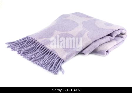 Pink winter scarf isolated on white background. Stock Photo