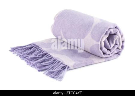 Pink winter scarf isolated on white background. Stock Photo
