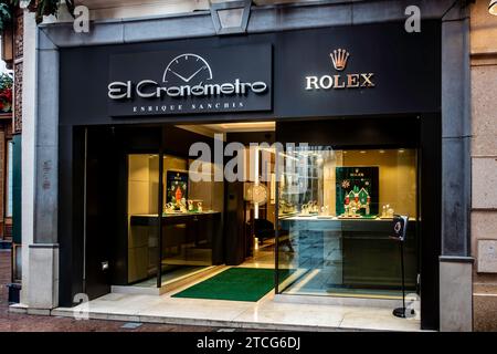 El Cronometro, a luxury watch retailer by Enrique Sanchis in Seville, Spain. Stock Photo