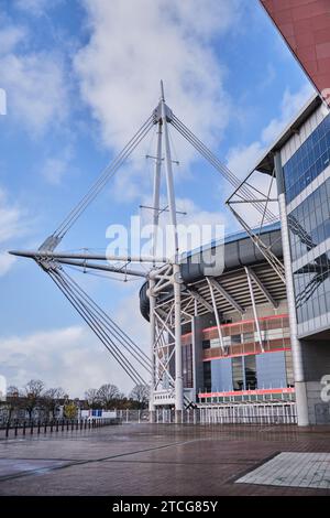 Cardiff, South Glamorgan, Wales, Europe - November 14, 2023: Exterior of the Principality Stadium, formerly Millennium Stadium. Stock Photo