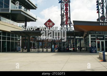 Atlanta, GA, USA: June 12,2021-An entrance to Truist Stadium in Atlanta, Georgia. The stadium is a ballpark and the home field of Major League Basebal Stock Photo