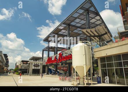 Atlanta, GA, USA: June 12,2021-An entrance to Truist Stadium in Atlanta, Georgia. The stadium is a ballpark and the home field of Major League Basebal Stock Photo