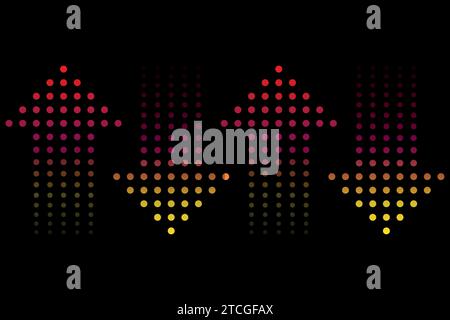 Dotted haftone arrow vector illustration. Stock Vector