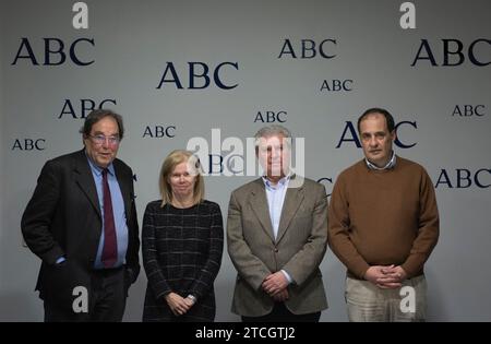 Madrid, 12/20/2019. Round table with Francesc Carreras, Elisa de la Nuez, César Antonio Molina and José María Mugica. Photo: Maya Balanya. Archdc. Credit: Album / Archivo ABC / Maya Balanya Stock Photo