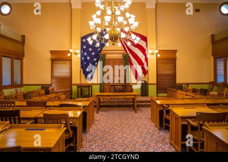 Phoenix, AZ, USA - Nov 3, 2022: The large meeting hall of House Chamber in Arizona State Capitol Stock Photo