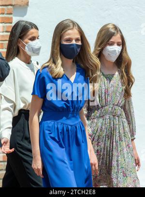 Queen Letizia, Princess Leonor and Infanta Sofia during their visit to ...