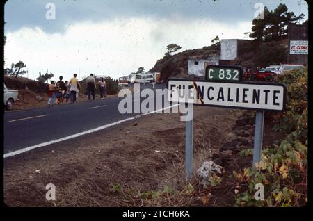 09/23/2021. Fuencaliente de la Palma [La Palma] November 1971. Eruption of the Teneguia volcano. Credit: Album / Archivo ABC / Jaime Pato Stock Photo