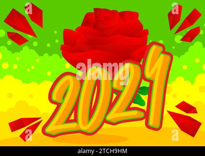 Flower With 2024 Number Wildflower Cartoon Vector Illustration Stock   Flower With 2024 Number Wildflower Cartoon Vector Illustration 2tch9hm 