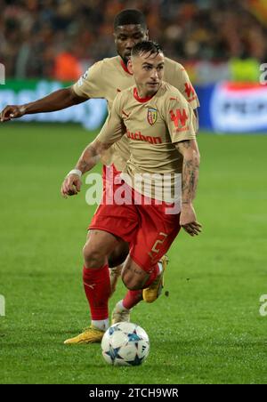 Lens, France. 12th Dec, 2023. Ruben Aguilar of Lens during the UEFA Champions League, Group B football match between RC Lens and Sevilla FC on December 12, 2023 at Bollaert-Delelis stadium in Lens, France - Photo Jean Catuffe/DPPI Credit: DPPI Media/Alamy Live News Stock Photo