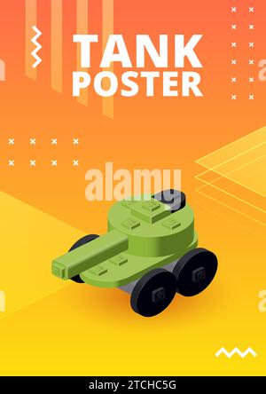 Tank poster for print and design. Vector illustration. Stock Vector
