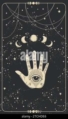 Fortune teller palmistry ritual. Fate forecasting, magic destiny ...