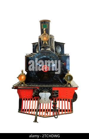 Old steam locomotive isolated on a white background Stock Photo - Alamy