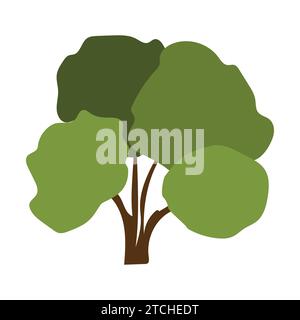 Stylistic Tree Stylized tree in flat style. Vector illustration Stock Vector Image ...
