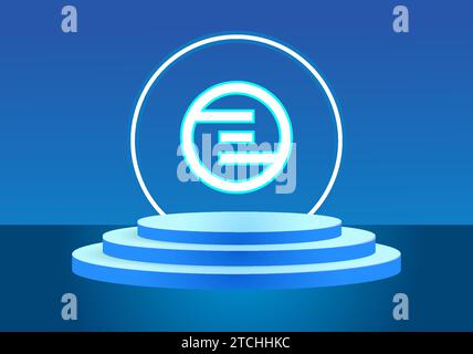 Letter EO blue logo sign. Vector logo design for business. Stock Vector