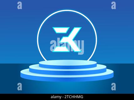 Letter EK blue logo sign. Vector logo design for business. Stock Vector