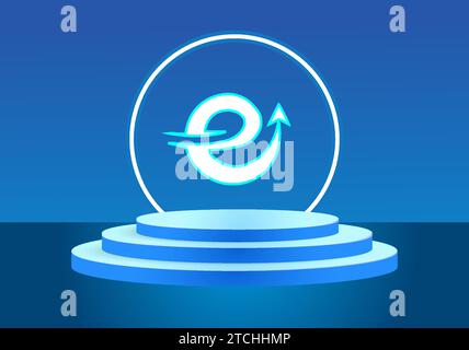 Letter EI blue logo sign. Vector logo design for business. Stock Vector