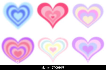 Y2k gradient blurred elements. Abstract shapes and retro stickers with  aura. Flower, heart and star aestethic figures. Vector groovy trendy set  Stock Vector Image & Art - Alamy