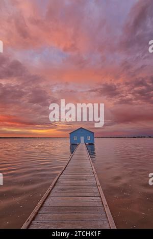 Sunrise at the Blue Boat House, Crawley, Perth, Western Australia Stock Photo