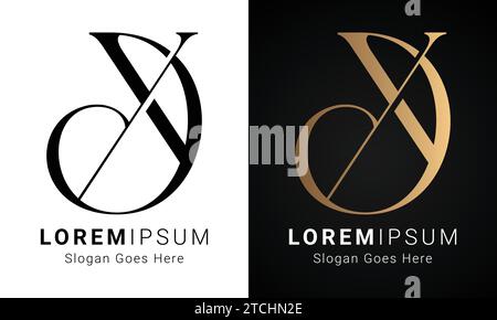 Luxury Initial XD or DX Monogram Text Letter Logo Design Stock Vector