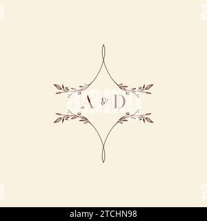 AD wedding initial logo letters in high quality professional design that will print well across any print media Stock Vector