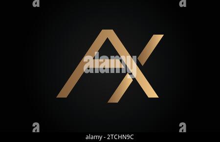 Luxury Initial AX or XA Monogram Text Letter Logo Design Stock Vector