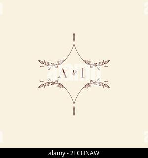 AI wedding initial logo letters in high quality professional design that will print well across any print media Stock Vector