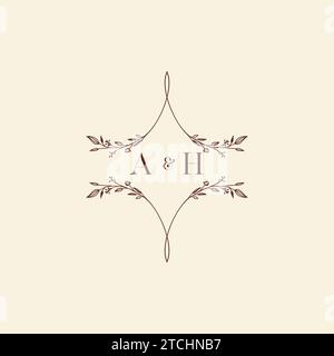 AH wedding initial logo letters in high quality professional design that will print well across any print media Stock Vector