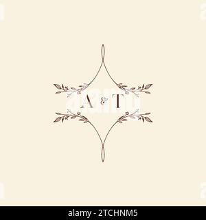 AT wedding initial logo letters in high quality professional design that will print well across any print media Stock Vector