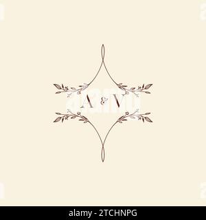 AV wedding initial logo letters in high quality professional design that will print well across any print media Stock Vector
