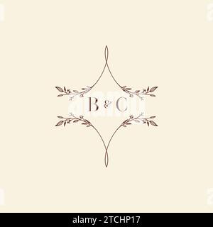 BC wedding initial logo letters in high quality professional design that will print well across any print media Stock Vector