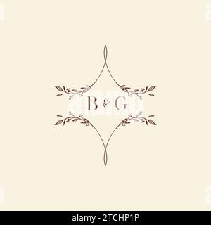 BG wedding initial logo letters in high quality professional design that will print well across any print media Stock Vector