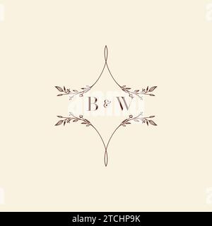 BW wedding initial logo letters in high quality professional design that will print well across any print media Stock Vector