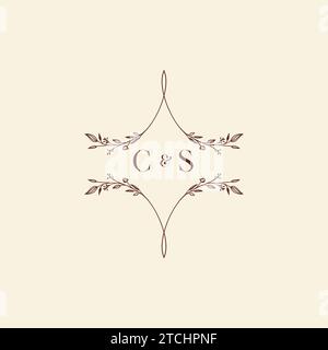 CS wedding initial logo letters in high quality professional design that will print well across any print media Stock Vector