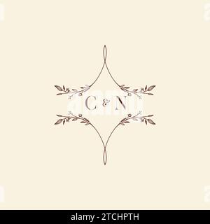 CN wedding initial logo letters in high quality professional design that will print well across any print media Stock Vector