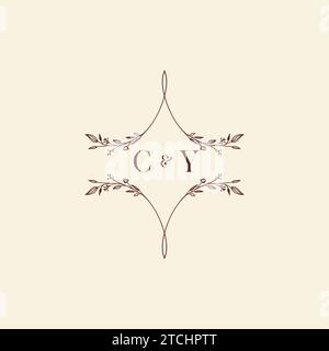 CY wedding initial logo letters in high quality professional design that will print well across any print media Stock Vector