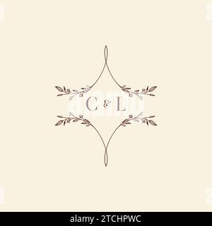 CL wedding initial logo letters in high quality professional design that will print well across any print media Stock Vector