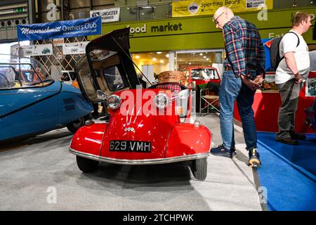 A Messerschmitt KR200, Kabinenroller, Cabin Scooter, 3 wheeled bubble car at the Autosport's Show Stock Photo