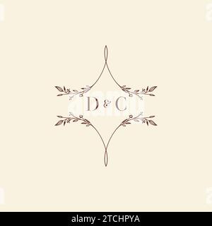 DC wedding initial logo letters in high quality professional design that will print well across any print media Stock Vector