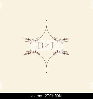 DJ wedding initial logo letters in high quality professional design that will print well across any print media Stock Vector