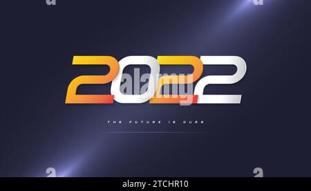 Happy New Year 2022. New Year Banner Design with Glowing Background. 2022 Logo or Symbol. Holiday Vector Illustrations Stock Vector