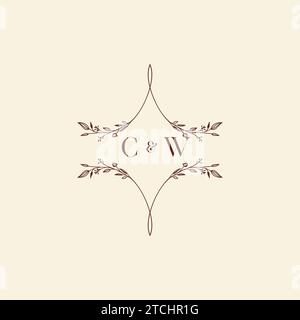 CW wedding initial logo letters in high quality professional design that will print well across any print media Stock Vector