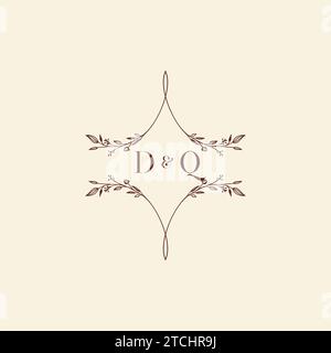 DQ wedding initial logo letters in high quality professional design that will print well across any print media Stock Vector