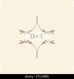 DU wedding initial logo letters in high quality professional design that will print well across any print media Stock Vector